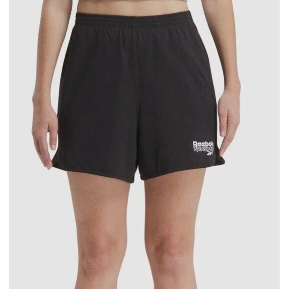 Reebok Women's Identity French Terry Shorts with pockets Black XS - Picture 1 of 6